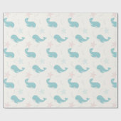Whale & Starfish Patroon White Cream Cadeaupapier (Vlak)