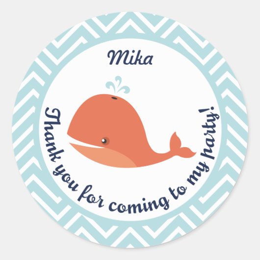 Whale Swim Summer Party Dank je wel Sticker (Voorkant)