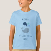 WHALE T-shirt met gepersonaliseerde naam. (Voorkant)