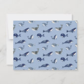 Whale Tail Baby shower Bedankkaart (Achterkant)