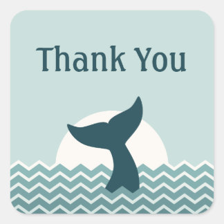 Whale Tail Bedankt Vierkante Sticker
