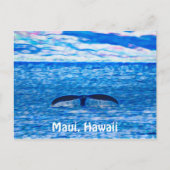 Whale Tail Fractal Blue en Roze Briefkaart (Voorkant)
