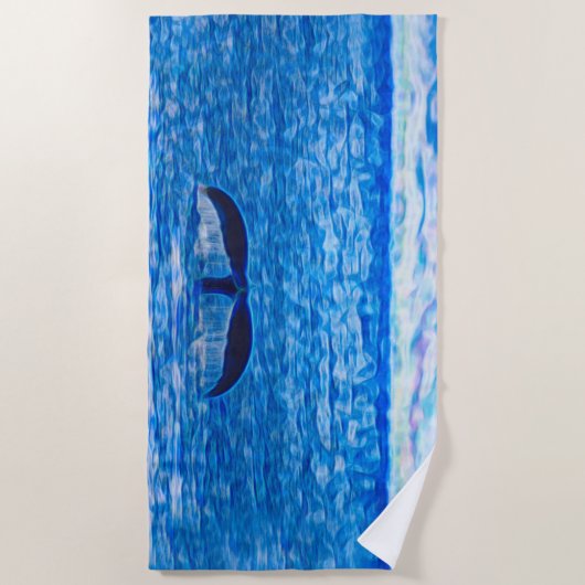 Whale Tail Fractal Blue en Roze Strandlaken (Voorkant)