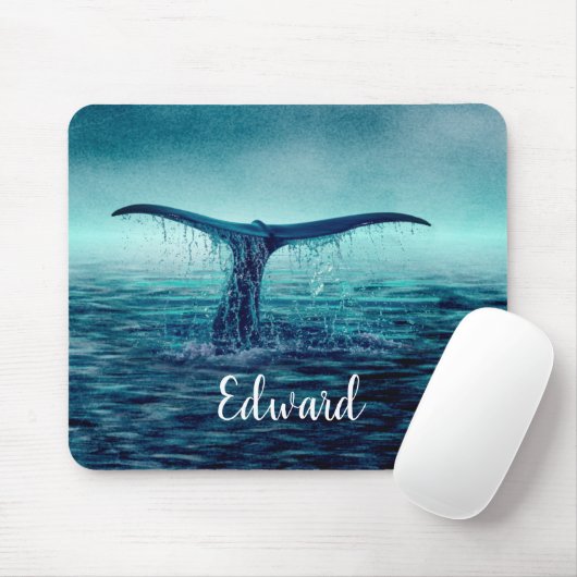 Whale Tail over Ocean Custom Muismat (Met muis)