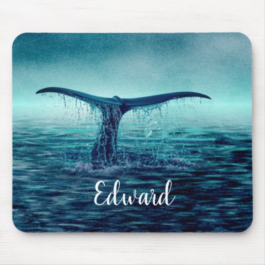 Whale Tail over Ocean Custom Muismat (Voorkant)