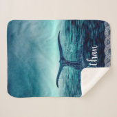 Whale Tail over Ocean Custom Sherpa Deken (Voorkant (horizontaal))