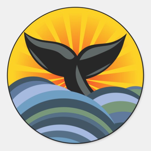 Whale Tail Ronde Sticker (Voorkant)