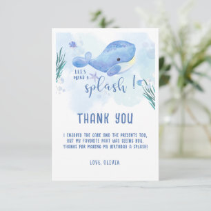 Whale Tastic Blue Verjaardag Bedankt Card