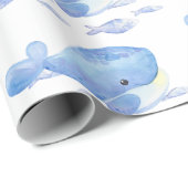 Whale Tastic Blue Verjaardag Cadeaupapier (Rol Hoek)