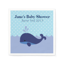 Whale Theme Boy Baby shower servetten