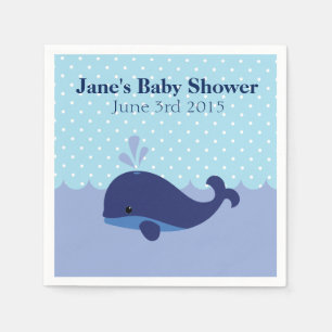 Whale Theme Boy Baby shower servetten