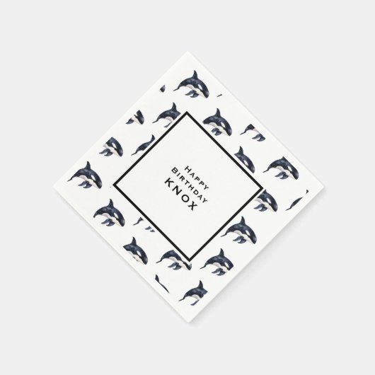 Whale verjaardagsfeestje servet (Hoek)