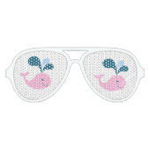 WHALE. VIS. LEUKE ROZE WALVIS ILLUSTRATIE AVIATOR ZONNEBRIL (Voorkant)