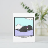 Whale Watching: Cartoon walvis Briefkaart (Staand voorkant)