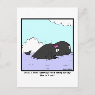 Whale Watching: Cartoon walvis Briefkaart