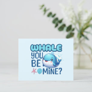 Whale You Be Mine Whale Pun Love Feestdagenkaart