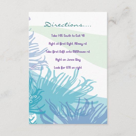 Whale & Zee Life Bat Bar Mitzvah Direction Card Informatiekaartje (Voorkant)