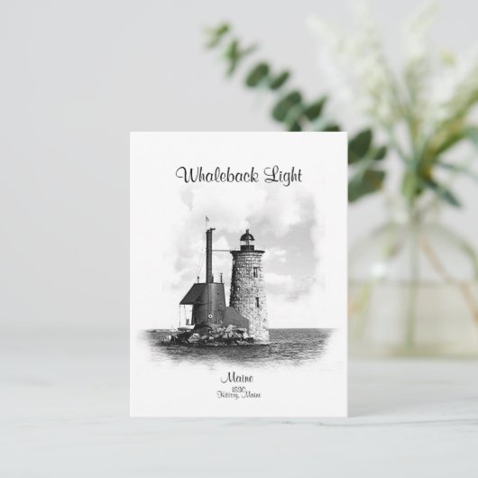 Whaleback Light - Maine Briefkaart (Staand voorkant)