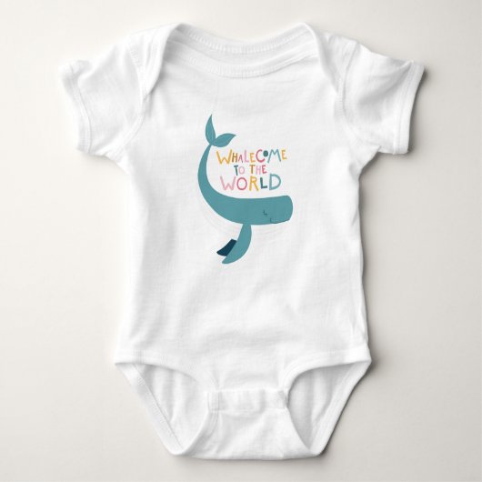 Whalecome to World Cute Whale T-Shirt (Voorkant)