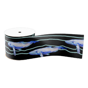Whales Happy fish Grosgrain Lint