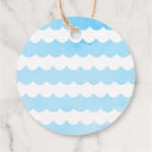 Whales Nautical under the Zee Baby shower Cadeft L Bedankjes Labels (Achterkant)