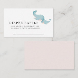 Whales Pink Baby shower Luier Raffle Ticket Informatiekaartje