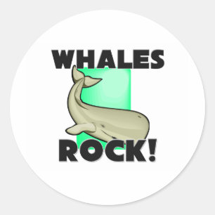 Whales Rock Ronde Sticker