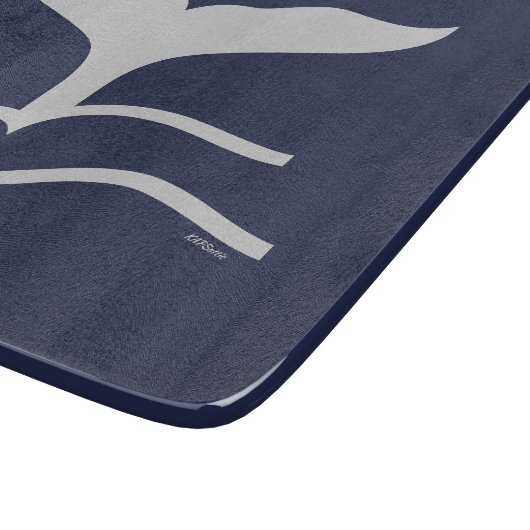 Whales Tail Pattern Navy and Grey Snijplank (Hoek)