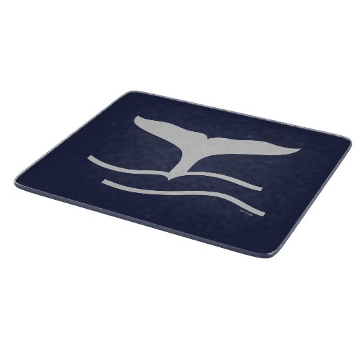 Whales Tail Pattern Navy and Grey Snijplank (Hoek)