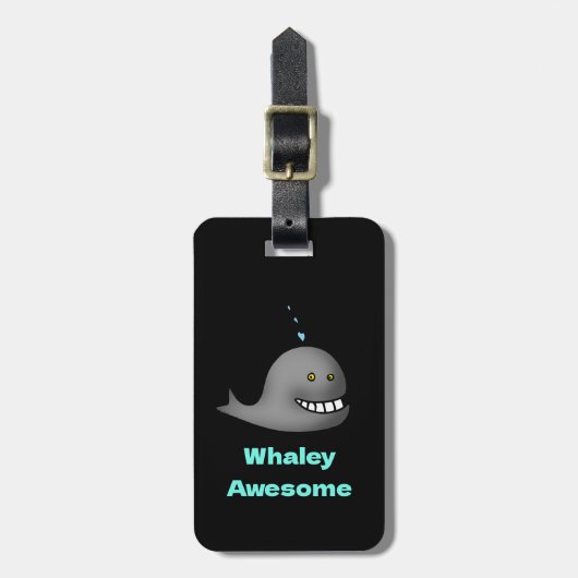 Whaley Awesome Funny Whale Pun Design Bagagelabel (Voorkant verticaal)