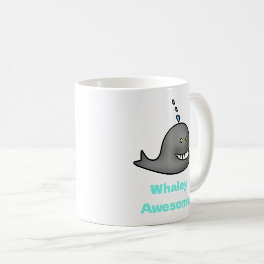 Whaley Awesome Funny Whale Pun Design Koffiemok (Voorkant rechts)