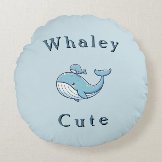 Whaley Schattige Baby Rond Kussen (Voorkant)