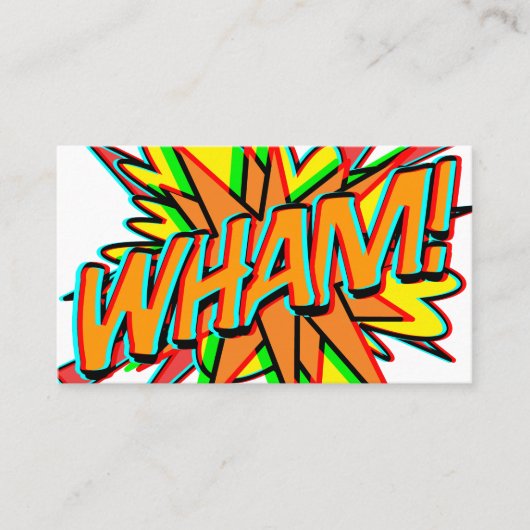 WHAM 3D Plezierige Retro Stripboek Visitekaartje (Voorkant)