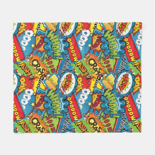 Wham Boom Crash! Fleece Blanket (Voorkant (Horizontaal))