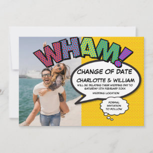 WHAM de Verandering van de Foto van Datum Postpone Save The Date