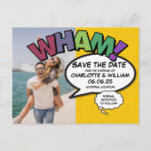 WHAM Foto Save the Date Leuk Modern Stripboek Aankondigingskaart (Voorkant)