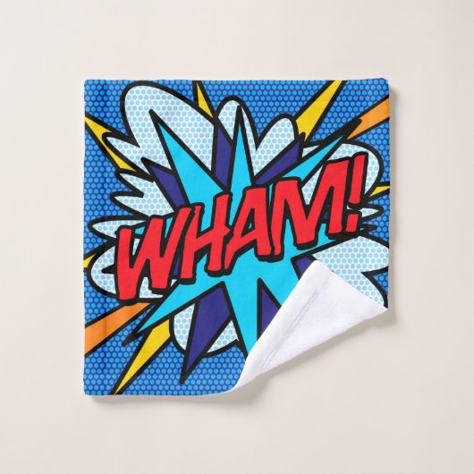 WHAM Fun Retro Comic Book Pop Art (Gant de toilette)