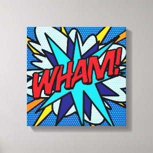 WHAM Fun Retro Comic Book Pop Art Canvas Afdruk