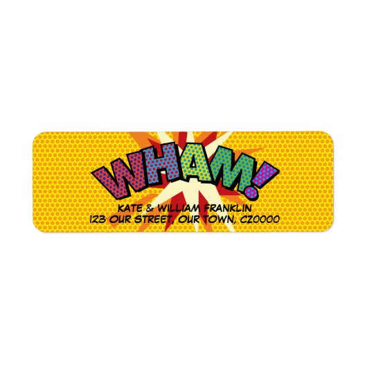 WHAM Fun Retro Comic Book Pop Art Etiket (Voorkant)
