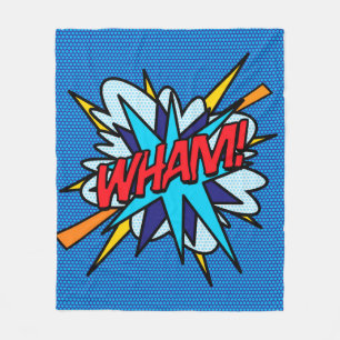 WHAM Fun Retro Comic Book Pop Art Fleece Deken