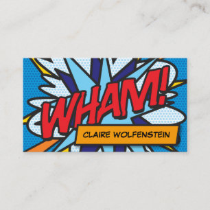 WHAM Fun Retro Comic Book Visitekaartje