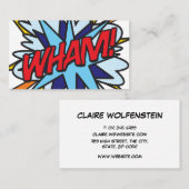 WHAM Fun Retro Comic Book Visitekaartje (Voorkant / Achterkant)