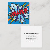 WHAM Leuk Retro Stripboek Vierkante Visitekaartje (Voorkant / Achterkant)