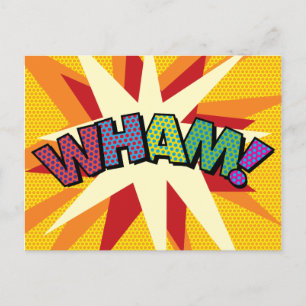 WHAM Leuke Retro Stripboek Pop Art Aankondigingskaart