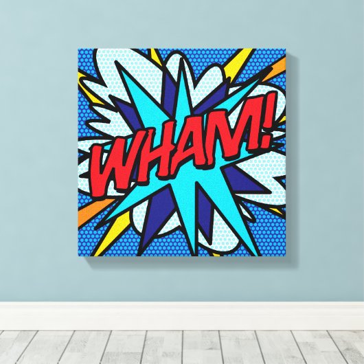 WHAM Leuke Retro Stripboek Pop Art Canvas Afdruk (Insitu (Houten vloer))