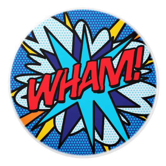 WHAM Leuke Retro Stripboek Pop Art Keramische Knop (Voorkant)