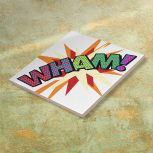 WHAM Leuke Retro Stripboek Pop Art Tegeltje