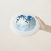 Blue Flowers and Pearls Frisbee