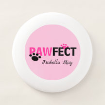 Pawfact rose avec pattes et nom Chien Frisbee
