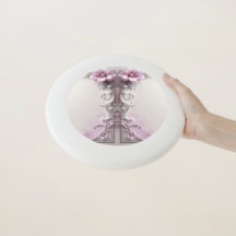 Pink Floral Frame Frisbee